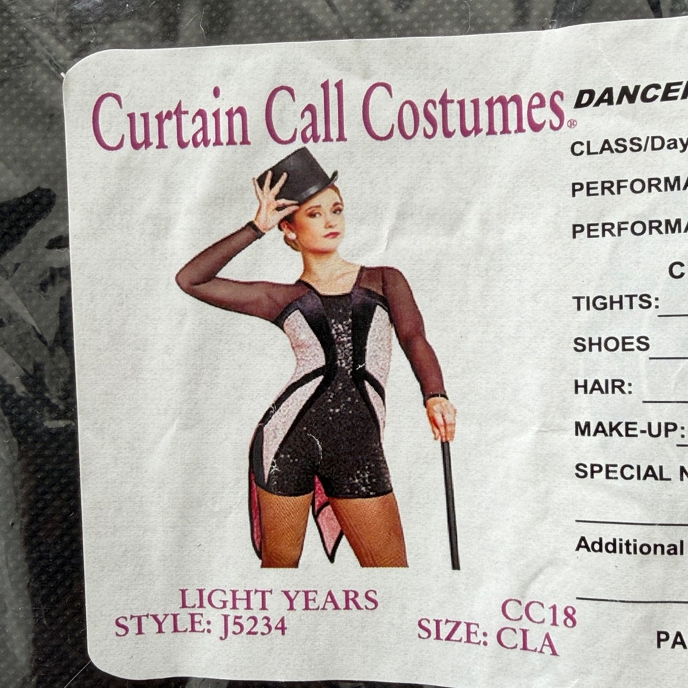 Sparkling Black and Pink Kids Dance Costume by Curtain Call Costumes